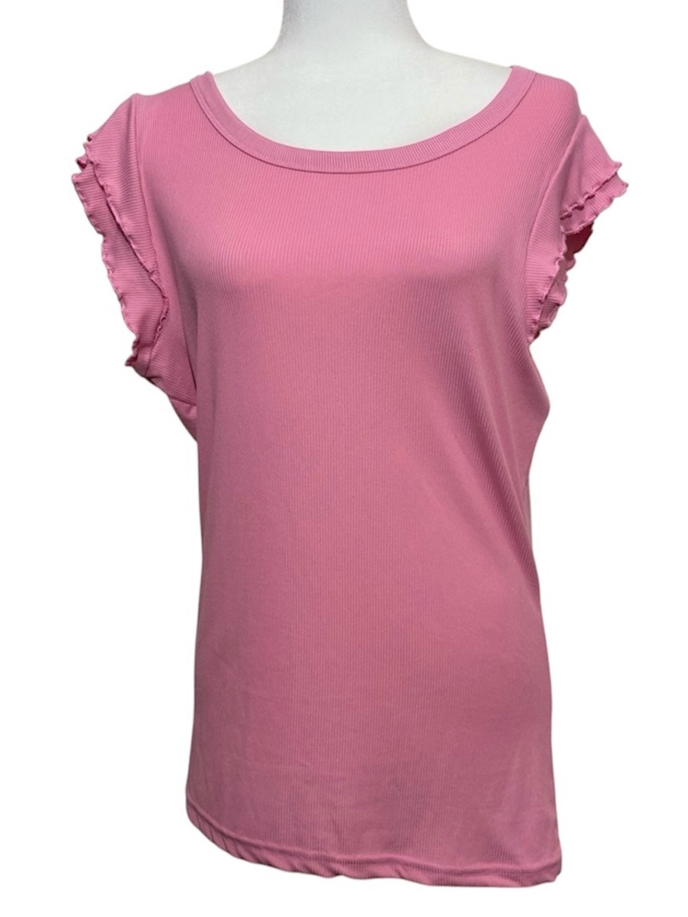 Just Be Pink Flutter-Sleeve Top